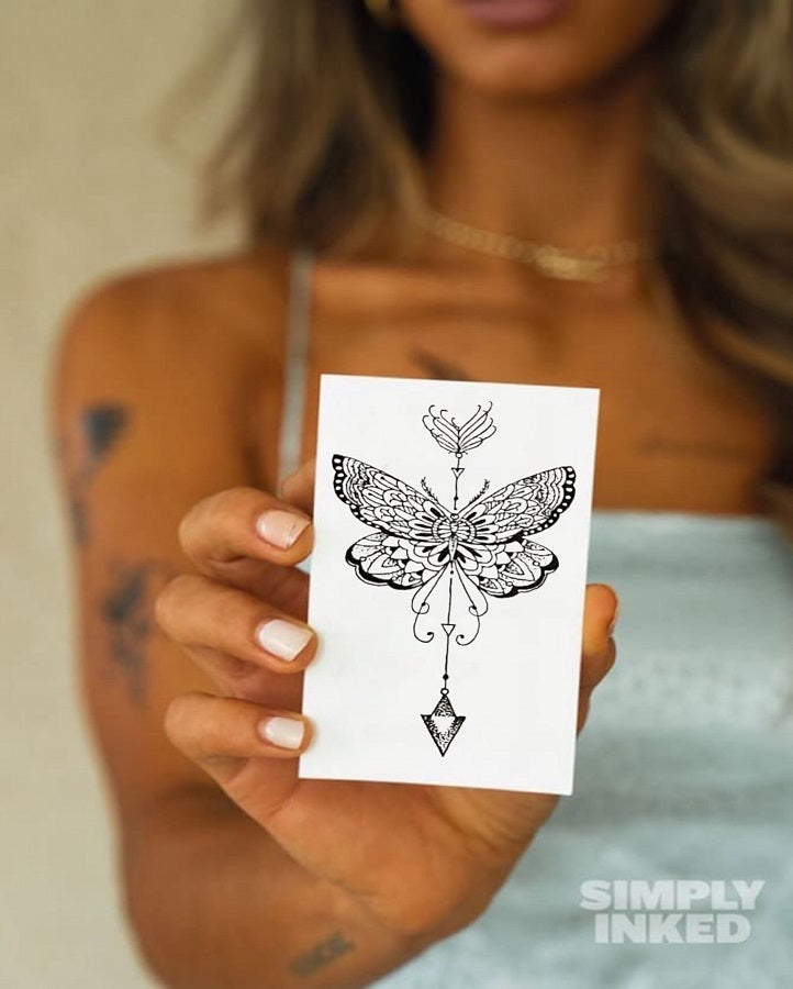 Butterfly Arrow Temporary Tattoo – Simply Inked