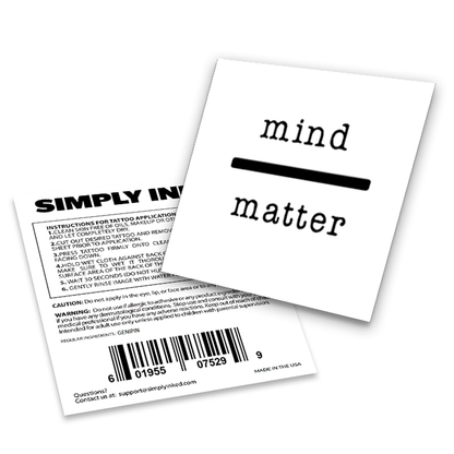 Mind matter Temporary Tattoos