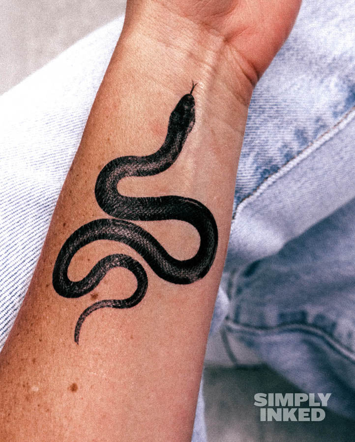 Temporary Tattoo/snake Floral 3/floral Tattoo/snake Tattoo/ Feminine Tattoo/  - Etsy