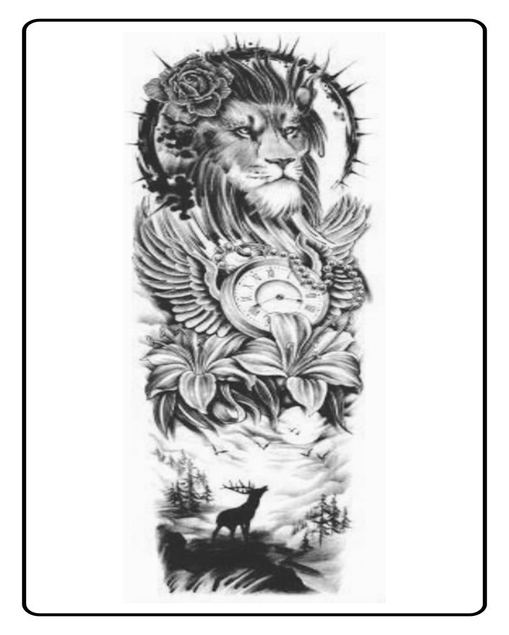 The King Full Sleeve Semi Permanent Tattoo