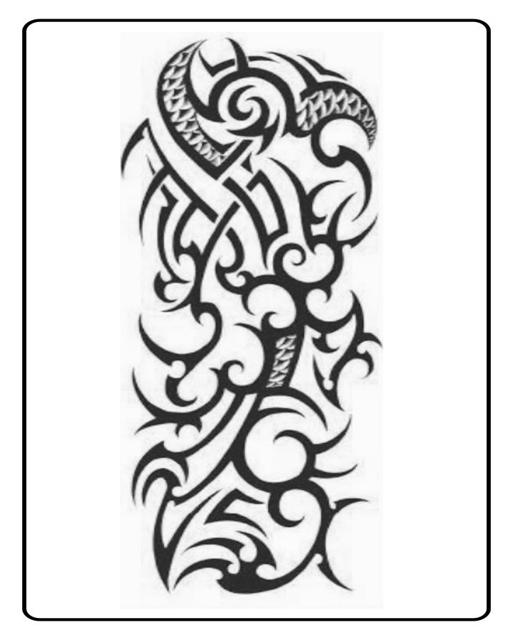 New Tribal Full Sleeve Semi Permanent Tattoo