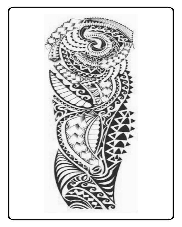 Maori Waves Full Sleeve Semi Permanent Tattoo