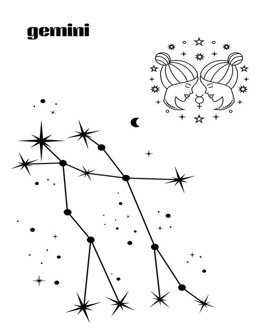 Gemini Zodiac Sign Temporary Tattoo