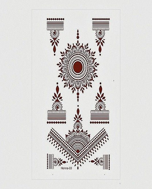 Traditional Mandala Red henna Temporary Tattoo