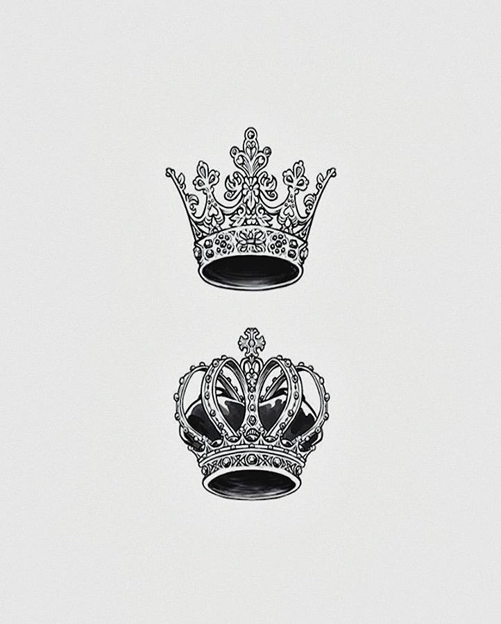 Micro-realistic style crown tattoo located on the inner