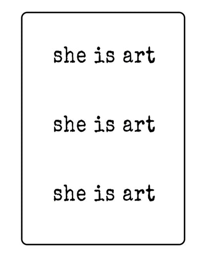 She is art Temporary Tattoo