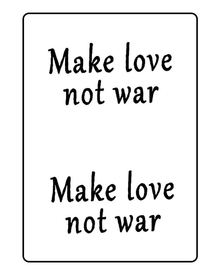 Make Love Not War Temporary Tattoo