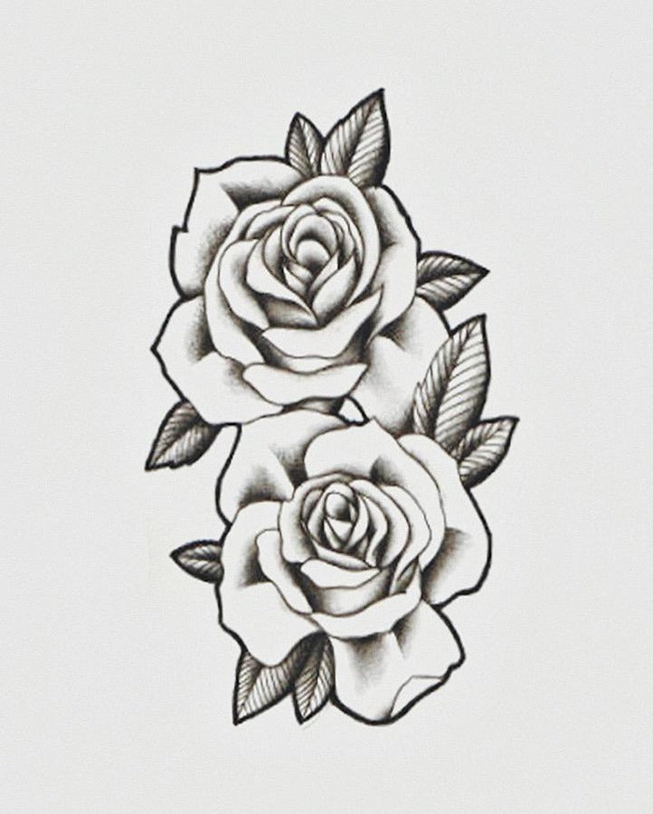 Old school flash tattoo of black rose in japanese Vector Image