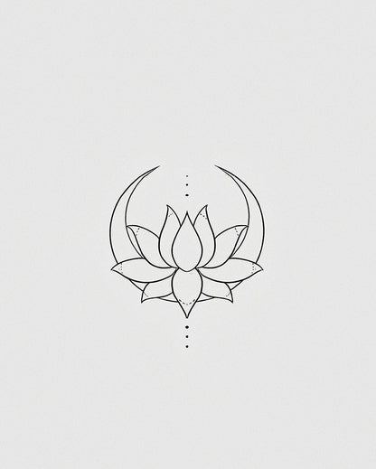 New Lotus Unalome Semi Permanent Tattoo