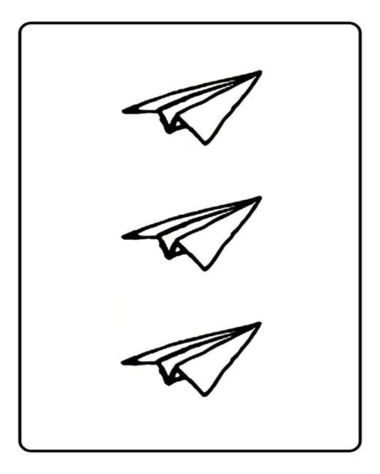 Paper Airplane Temporary Tattoo