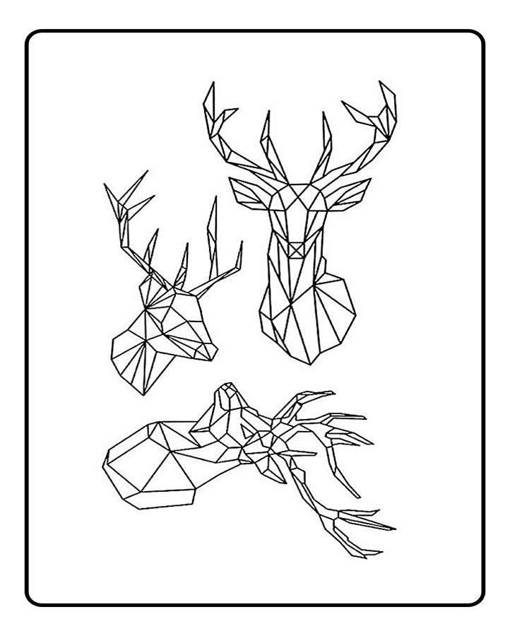 Geometric Reindeer Temporary Tattoo