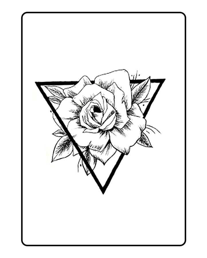Geometric Rose Temporary Tattoo