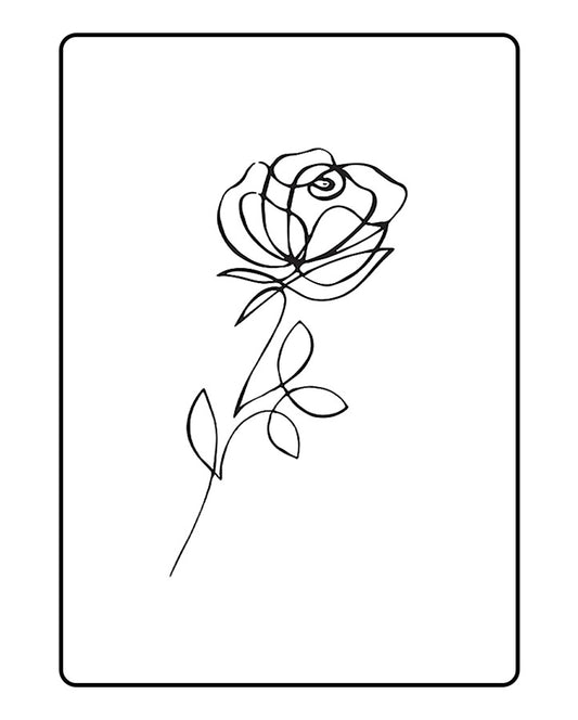 Linear Rose Temporary Tattoo