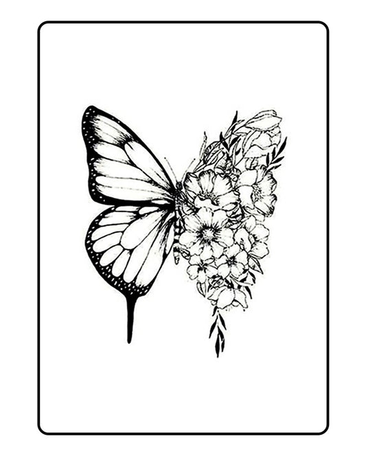 Butterfly And Sunflower Temporary Tattoo