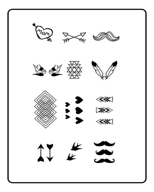 Minimalist 12 Temporary Tattoo Bundle