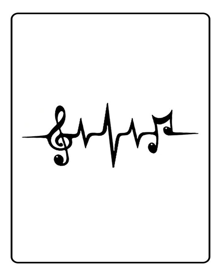 Pulse of Music Temporary Tattoo