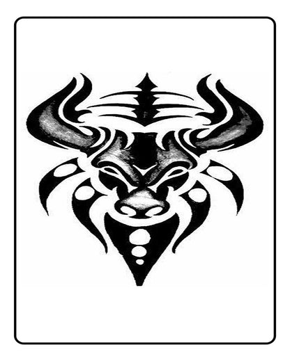 Tribal Bull Temporary Tattoo