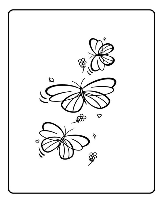 New Minimal Butterflies Waterless Semi Permanent Tattoo