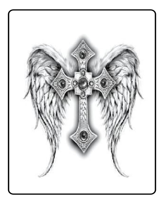 GOD WINGS Full Back Temporary Tattoo Design