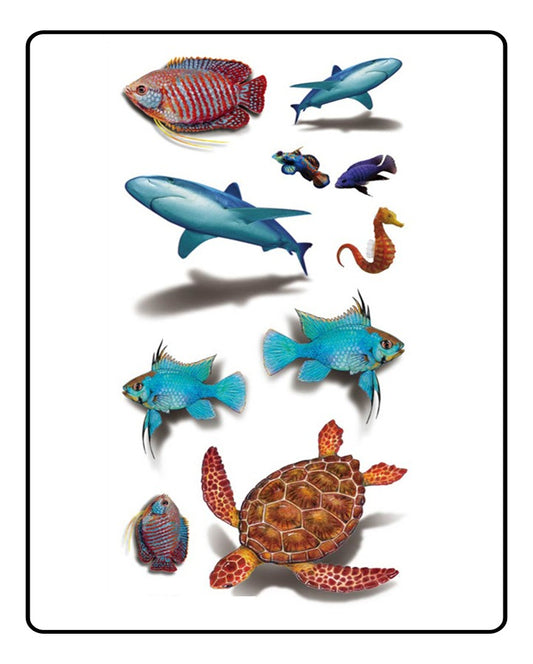 3D Ocean Temporary Tattoo Bundle