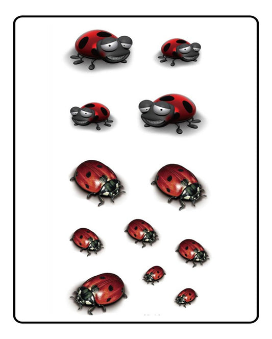 3D Ladybugs Temporary Tattoo Bundle