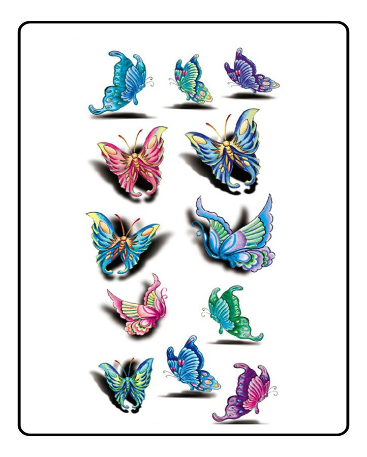 3D Beautiful Butterflies Temporary Tattoo Bundle