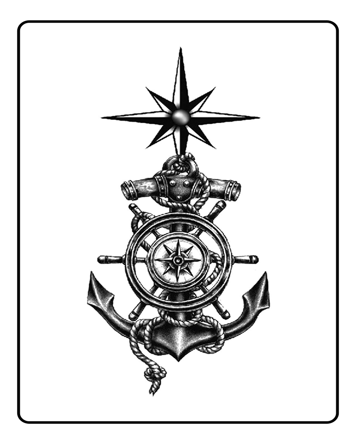 Sea Star Anchor Semi-Permanent Tattoo