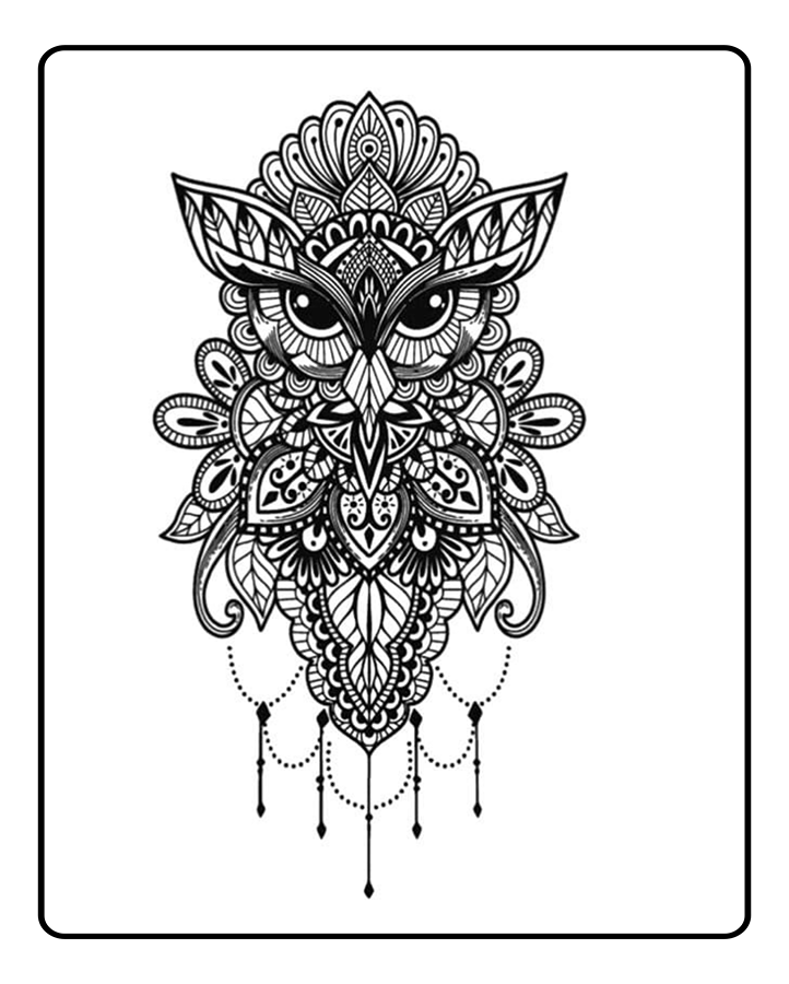 Designer Owl Semi Permanent Tattoo