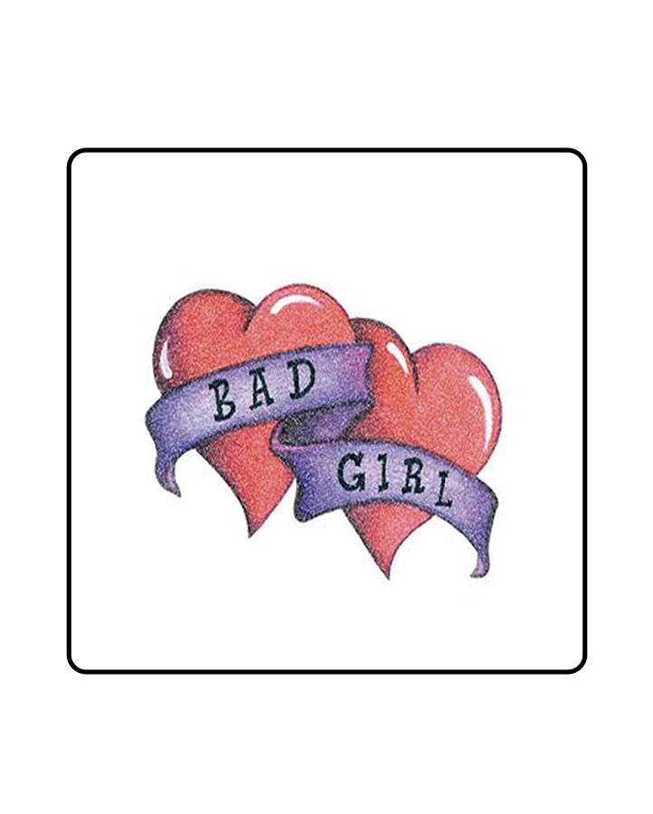 Glitter Bad Girl Hearts Temporary Tattoo