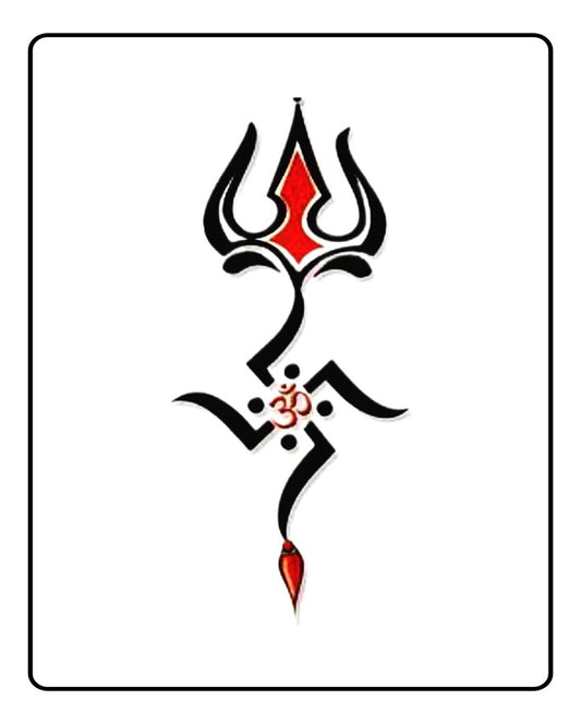 Swastik Om Trishul Temporary Tattoo