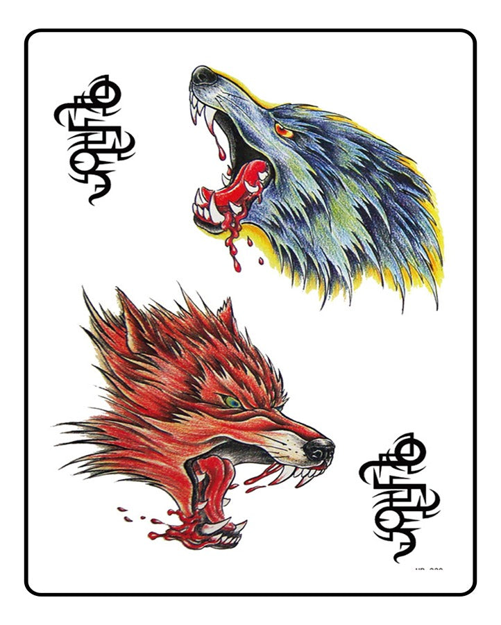 Fierce Wolves Temporary Tattoo