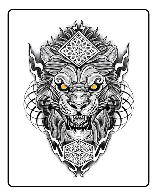 Fierce Lion Temporary Tattoo