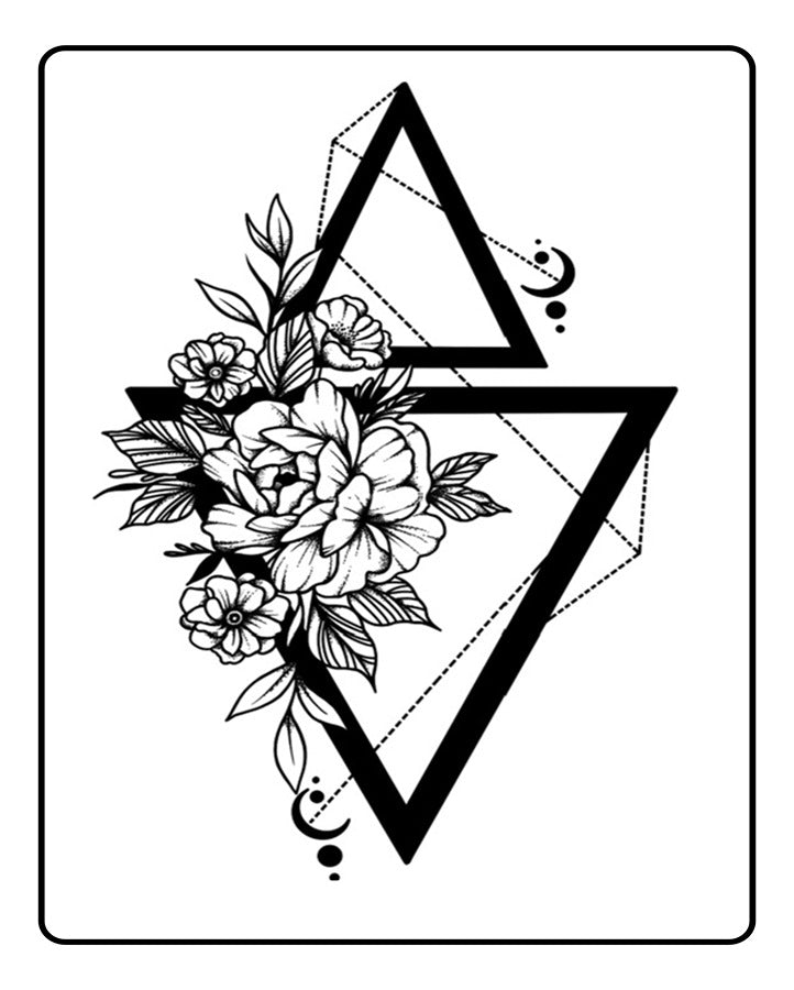 New Geometric Flower Temporary Tattoo
