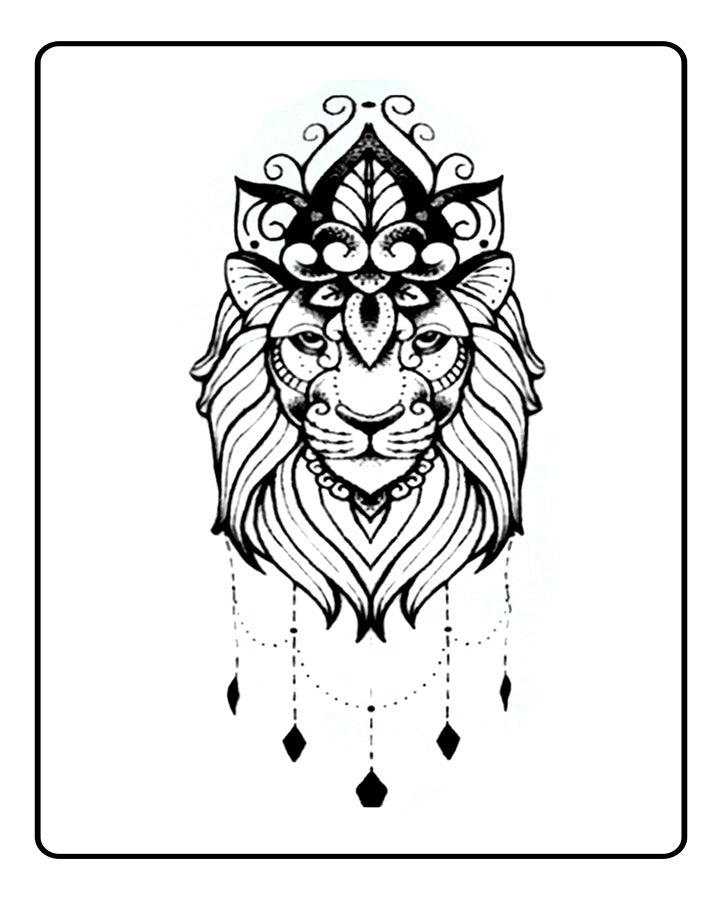 Lion Goddess Temporary Tattoo