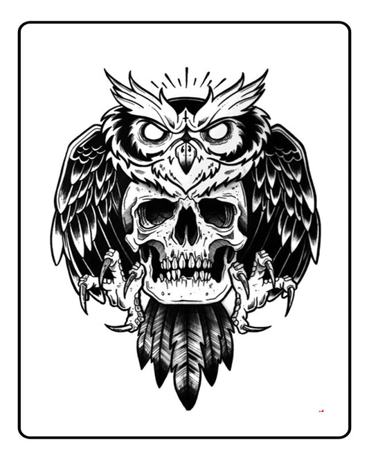 Deadly Owl Temporary Tattoo