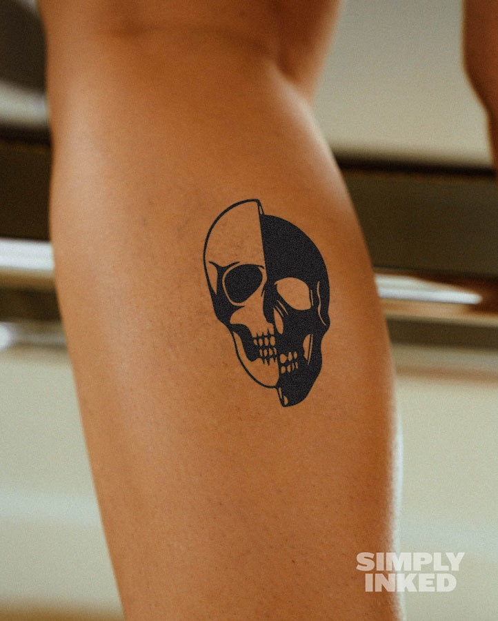 Monochrome skull tattoo design Stock Vector | Adobe Stock