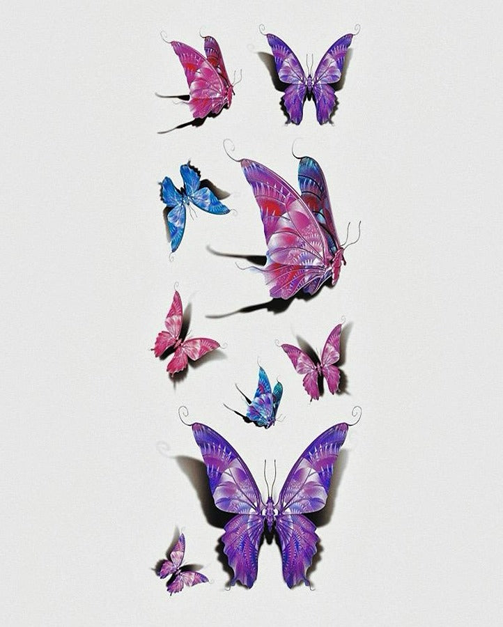3D Majestic Butterflies Temporary Tattoo Bundle