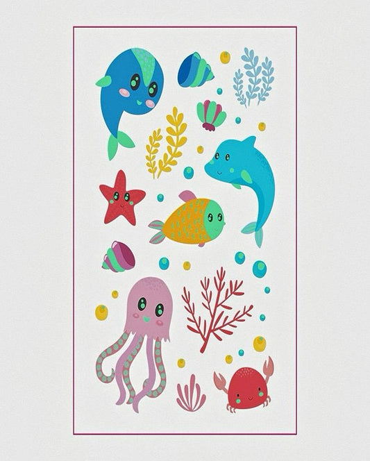 Glow In Dark Mini Aquarium Temporary Tattoo Bundle