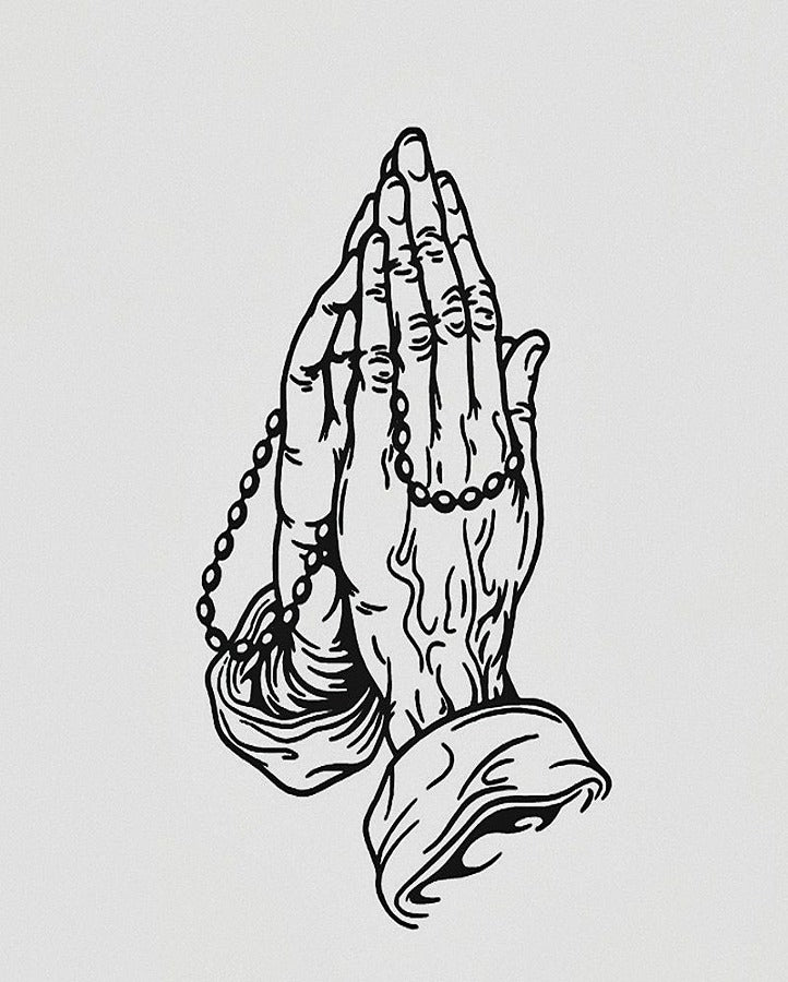 Praying Hands Semi Permanent Tattoo