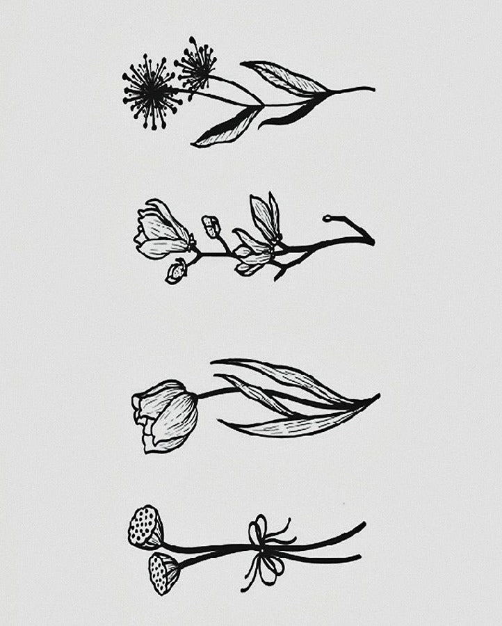 Flower Bundle Semi Permanent Tattoo – Simply Inked