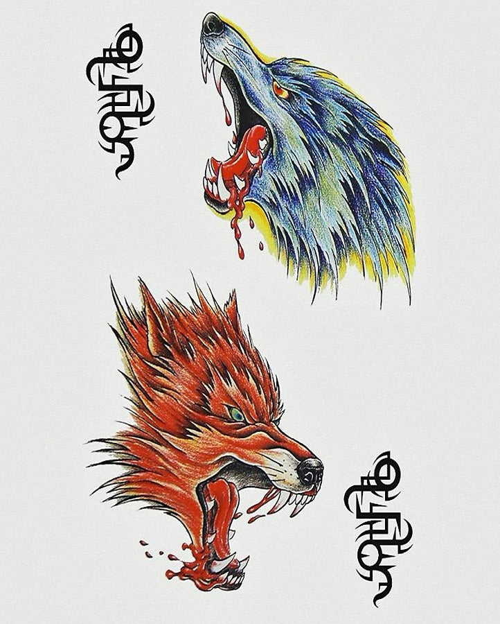 Fierce Wolves Temporary Tattoo